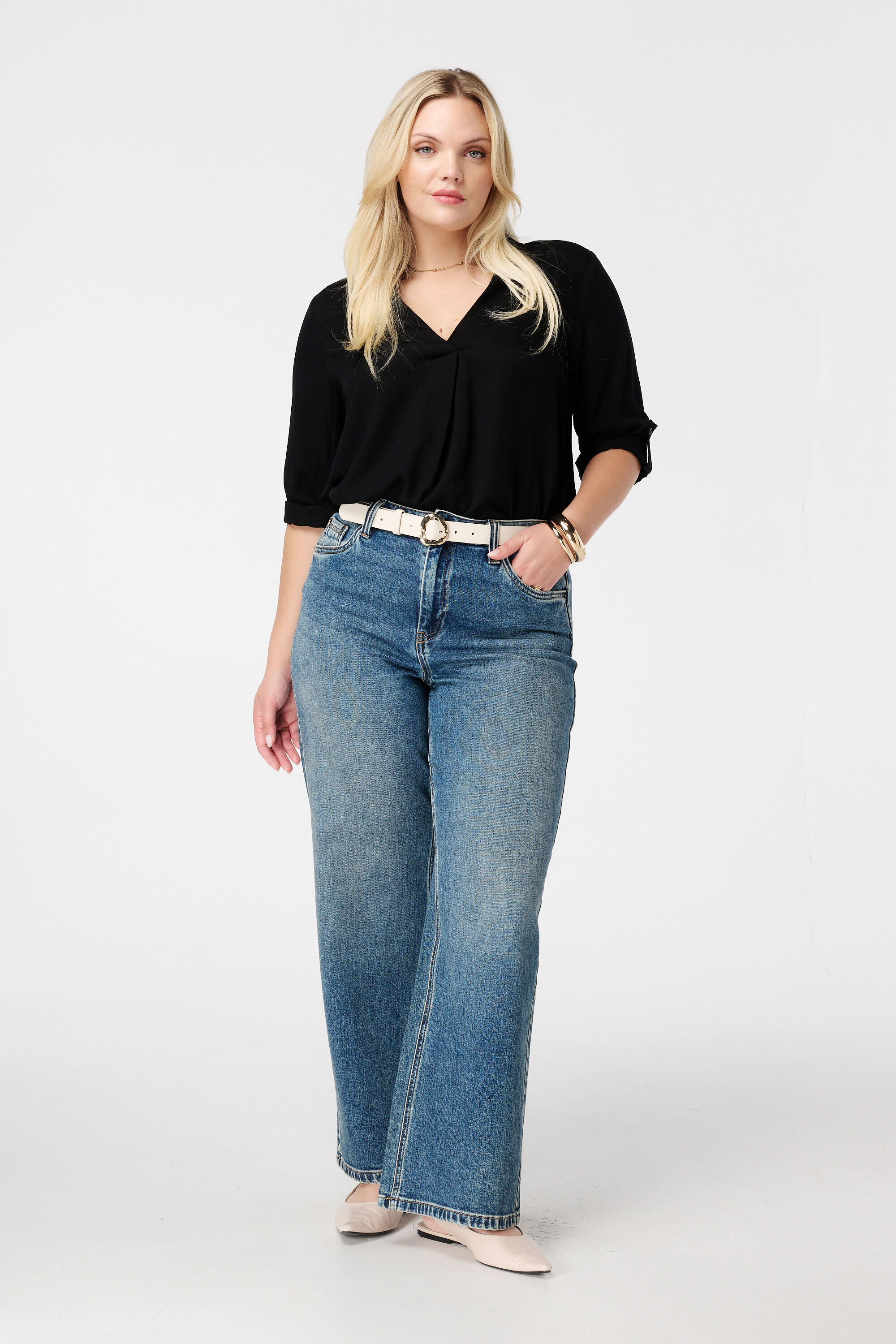 Bluse mit gekrempelten &Auml;rmeln image number 5