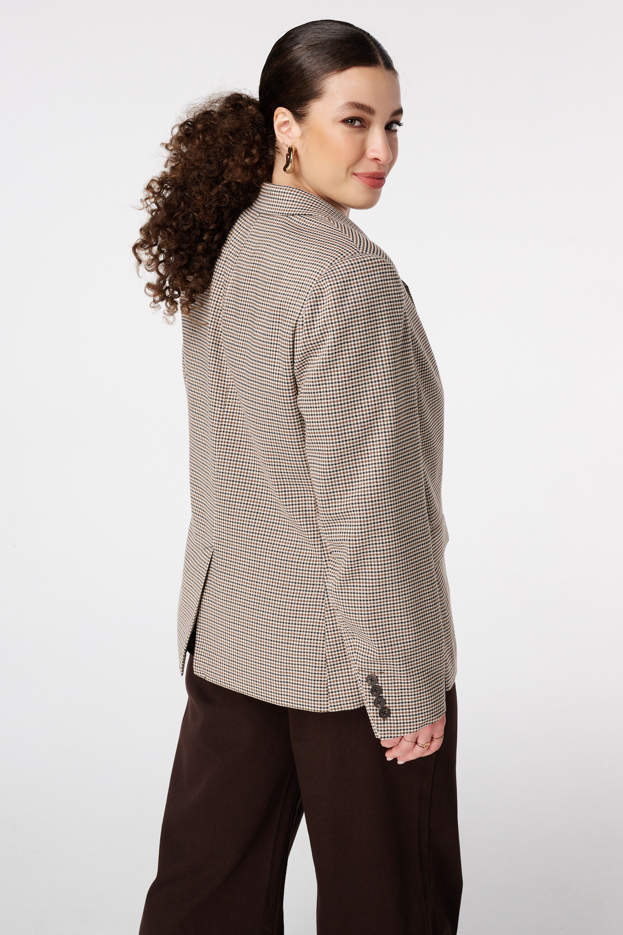 Karierter Blazer mit Knopfleiste image number 3