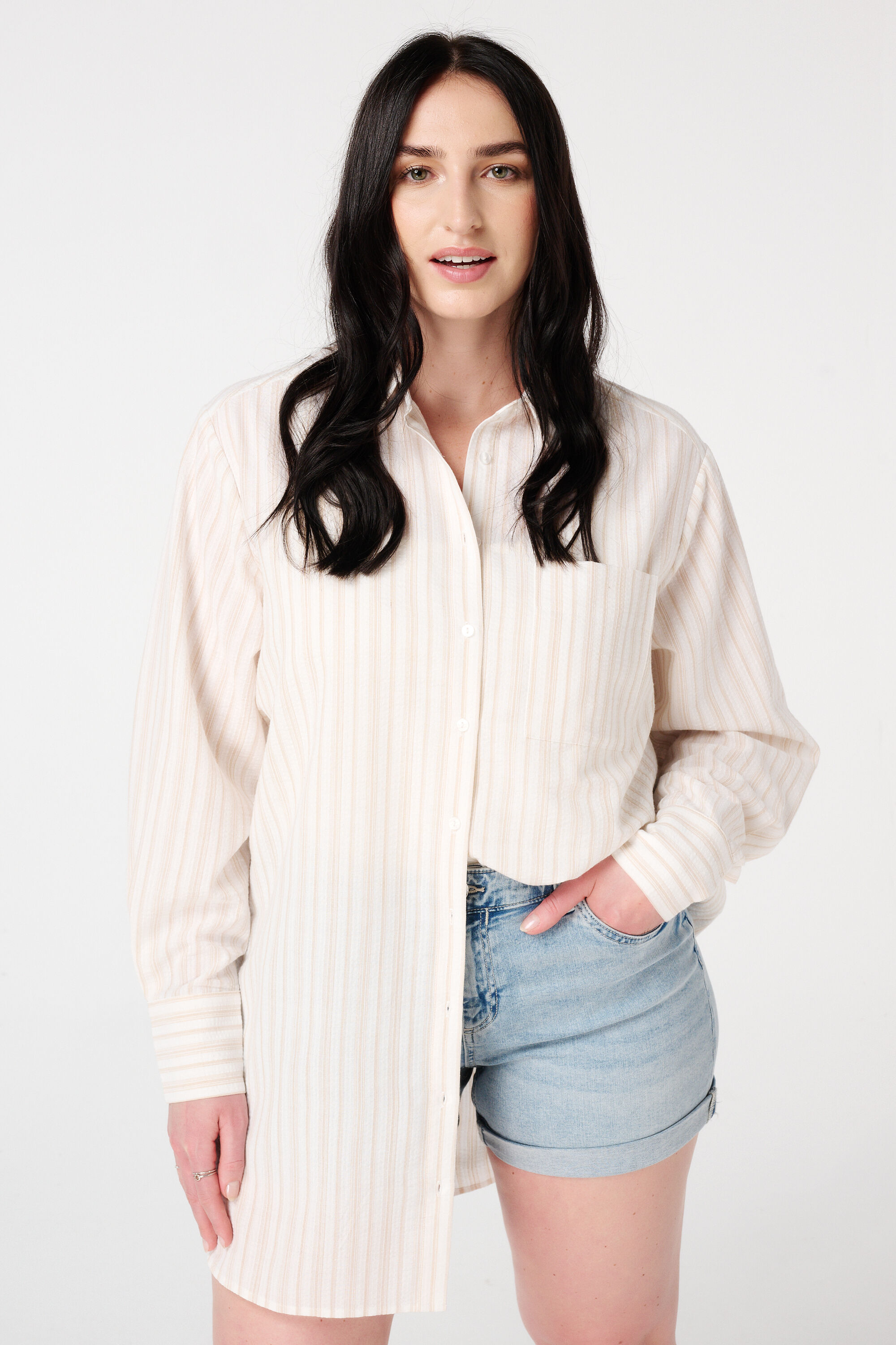 Gestreifte Baumwollbluse image number 0