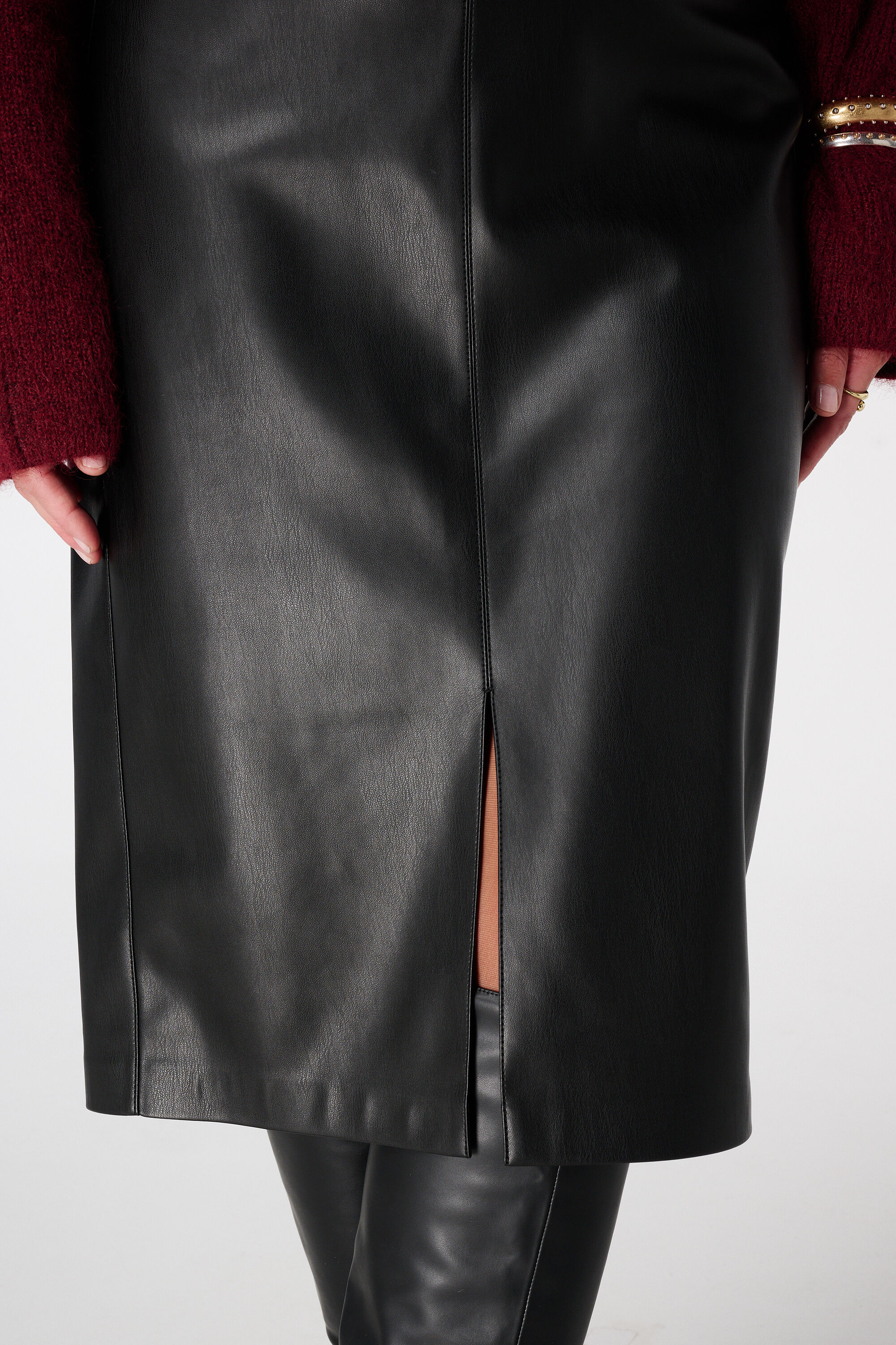 Midi-Rock aus PU-Kunstleder image number 4