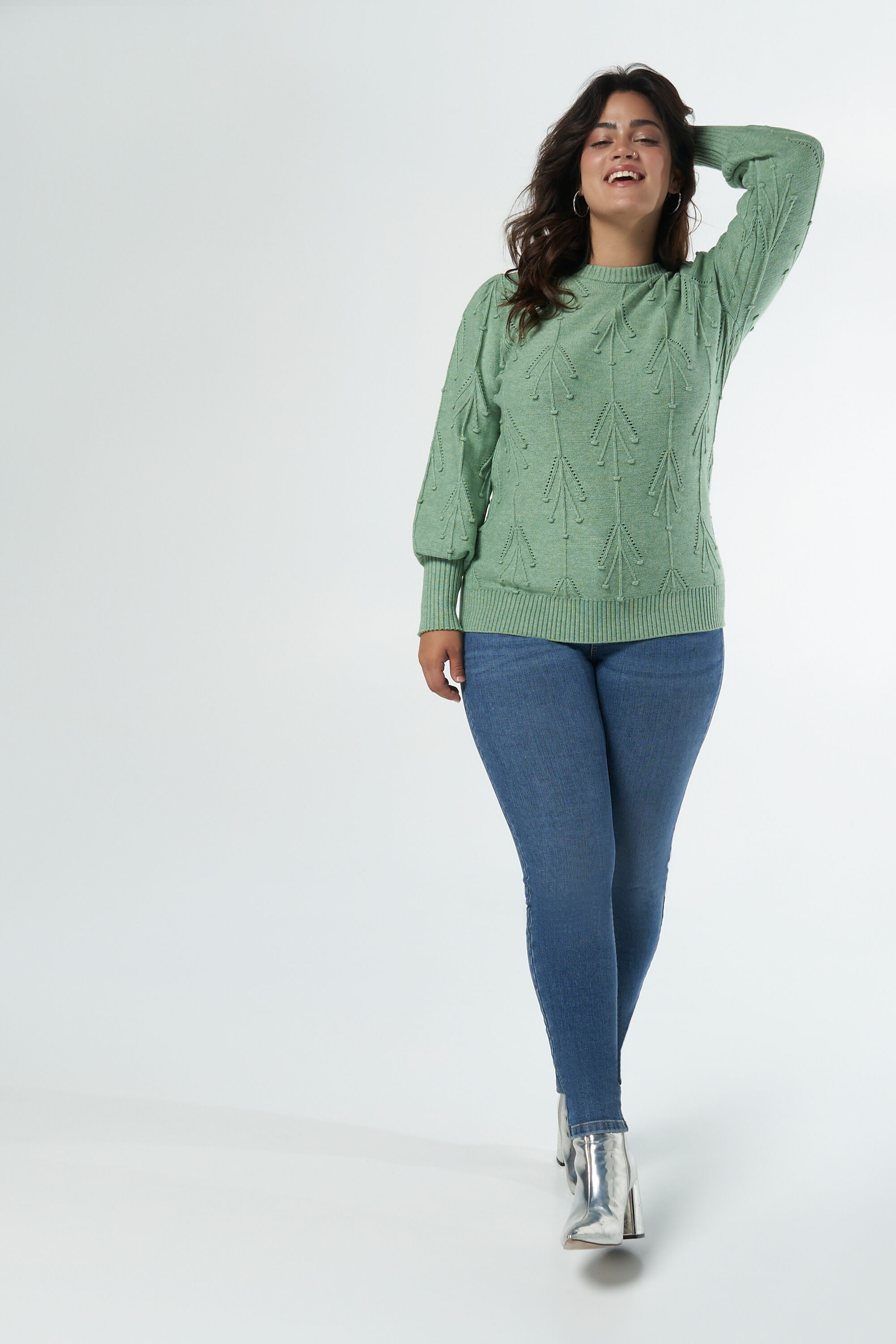 Pullover mit Lochmuster-Struktur image number 5