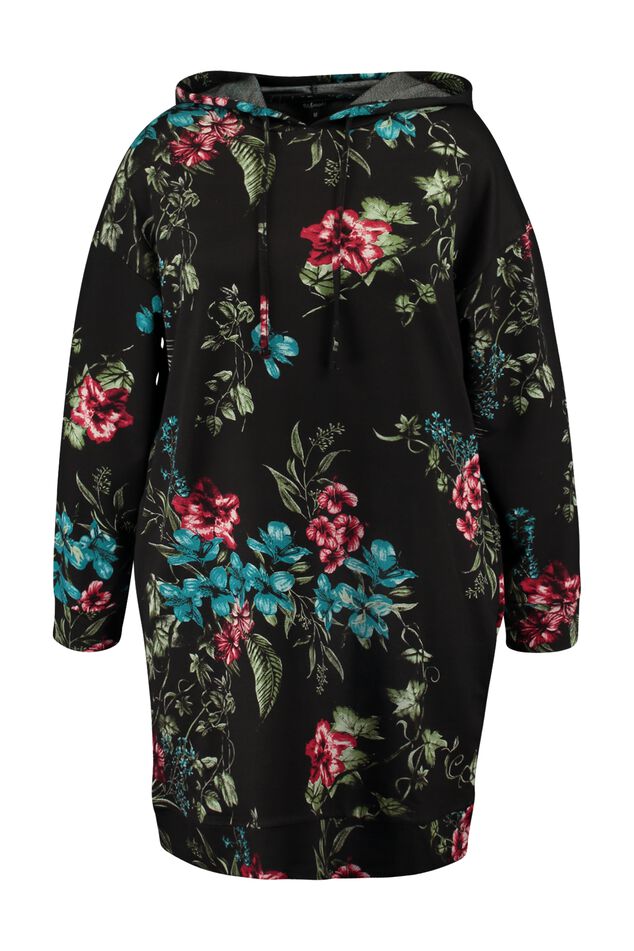 Sweatshirt-Kleid mit Blumen-Print image number 2