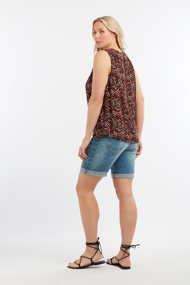 Ärmellose Bluse mit Animal-Print image number 5