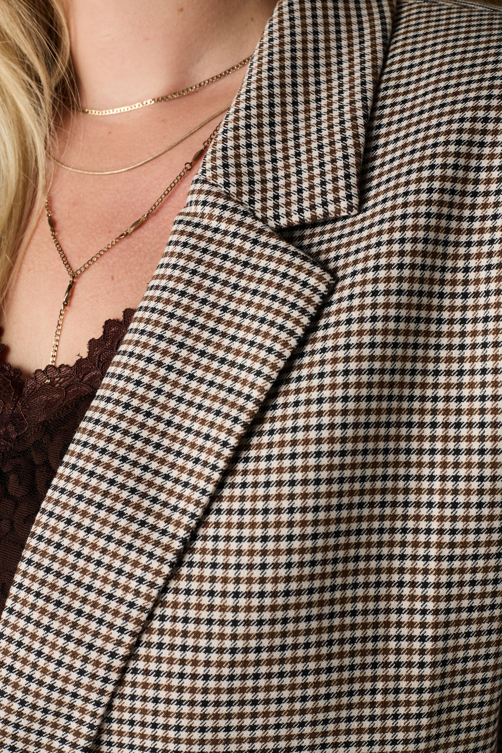 Einreihiger Blazer mit Hahnentrittmuster image number 6