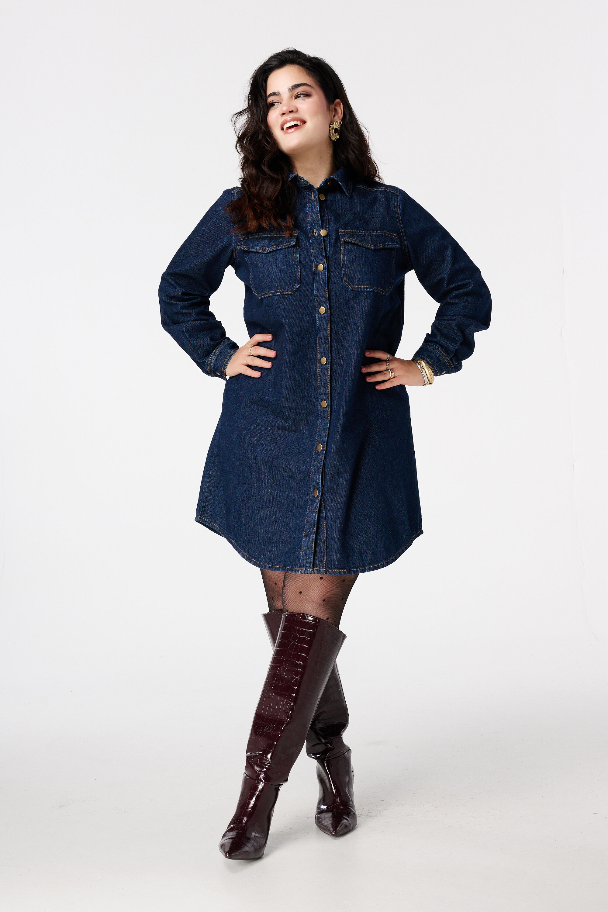 Jeanskleid mit Knopfleiste