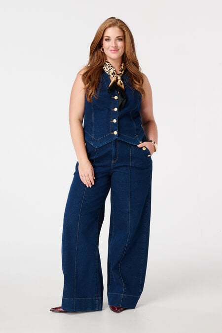 Loose-Leg-Jeans mit Ziernähten  Loose-Leg-Jeans mit Ziernähten