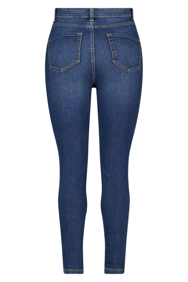 Skinny-Leg-Jeans mit hoher Taille CHERRY image number 2