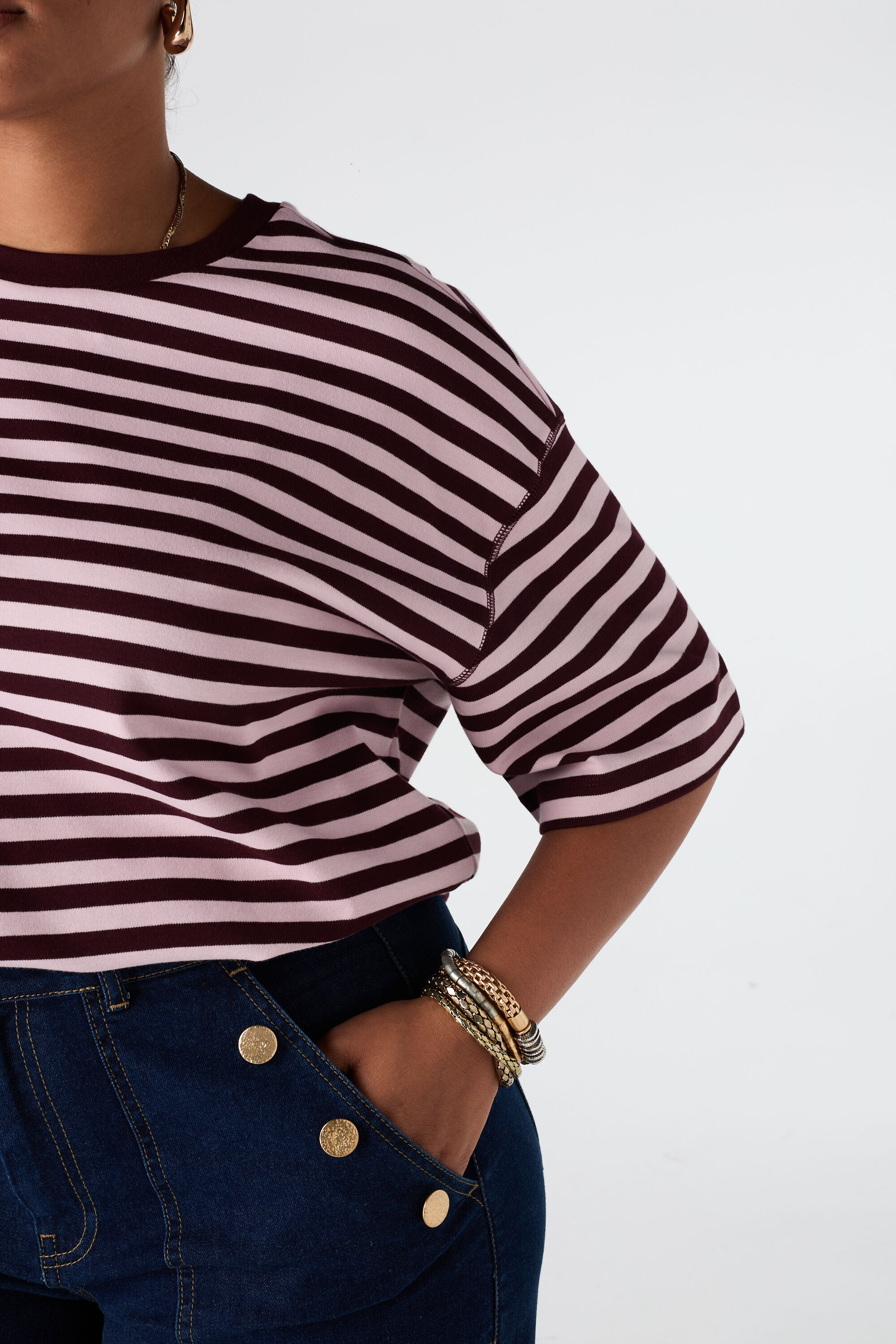 Oversize gestreiftes T Shirt image number 6