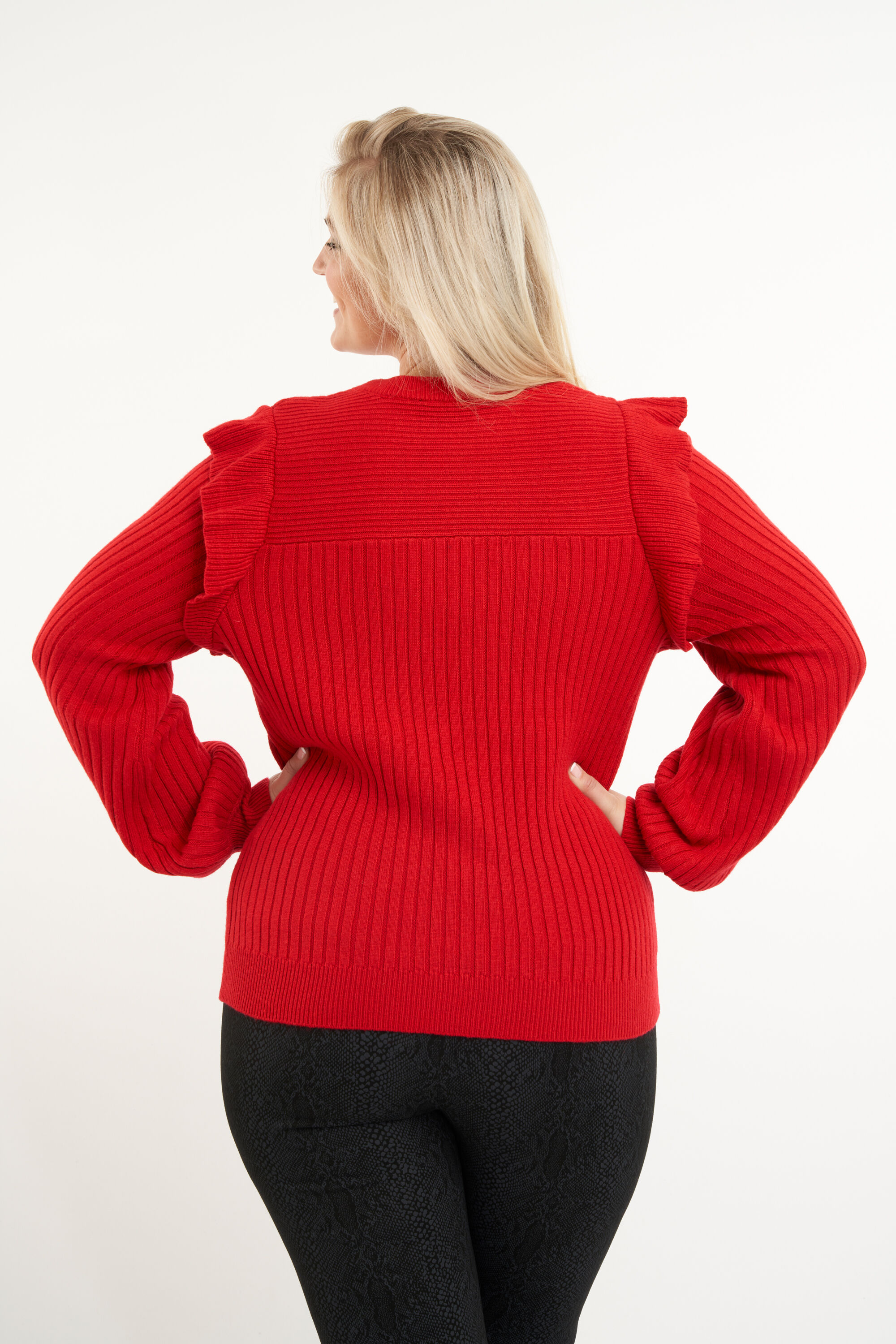 Ripp-Pullover mit R&uuml;schen image number 4