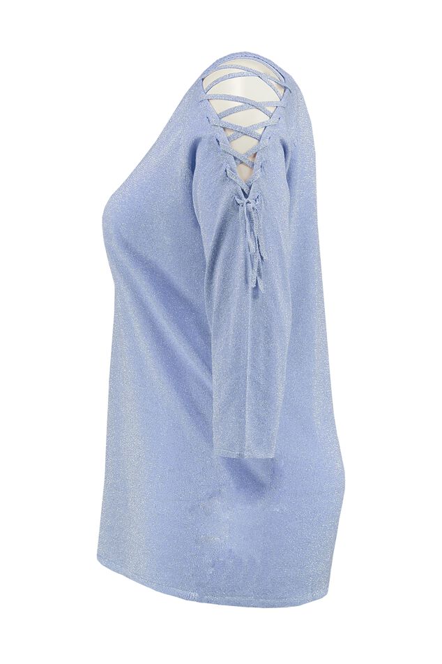 Pullover mit Verschnürungen und Lurex image number 4