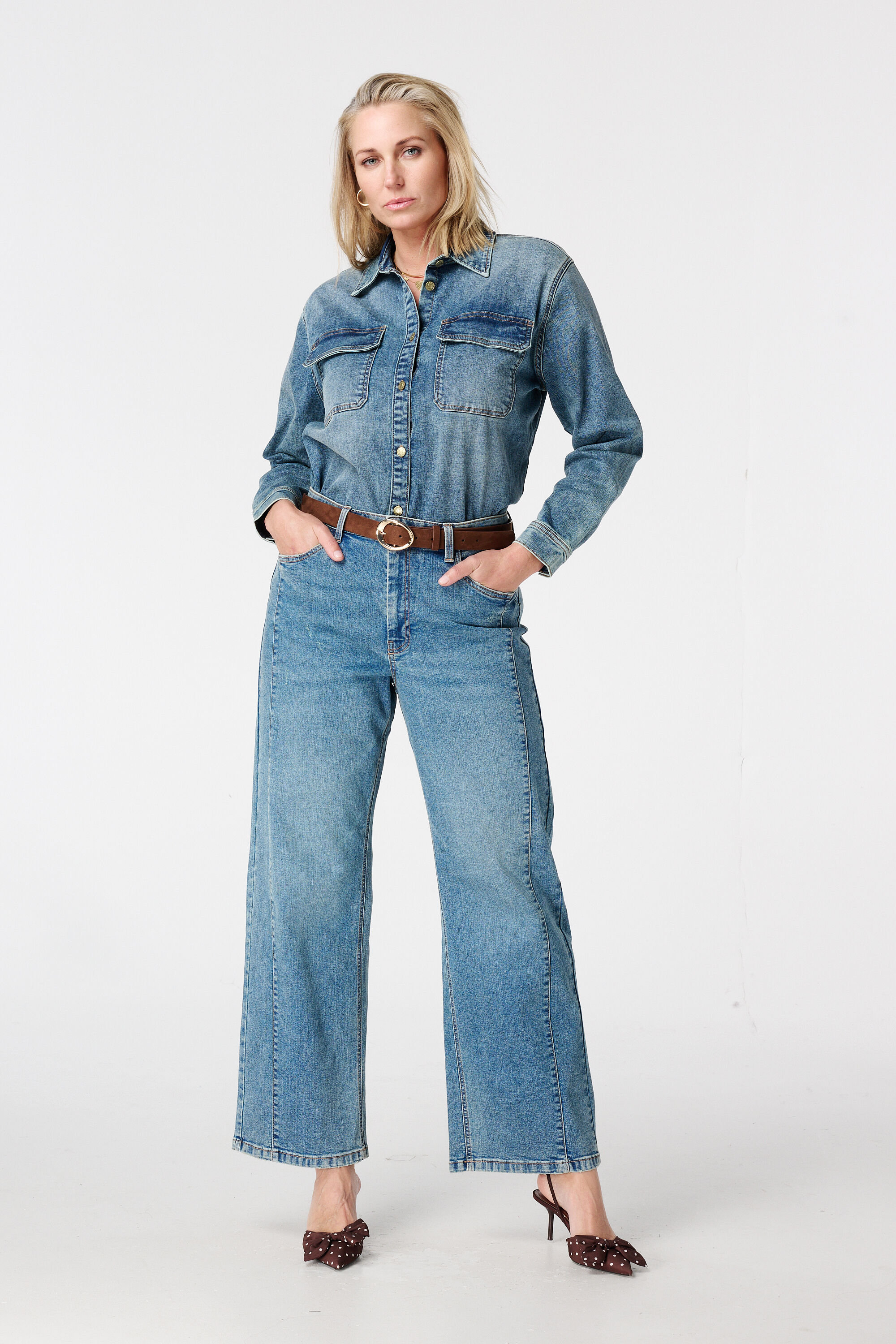 Jeanshemd mit Knopfleiste image number 5