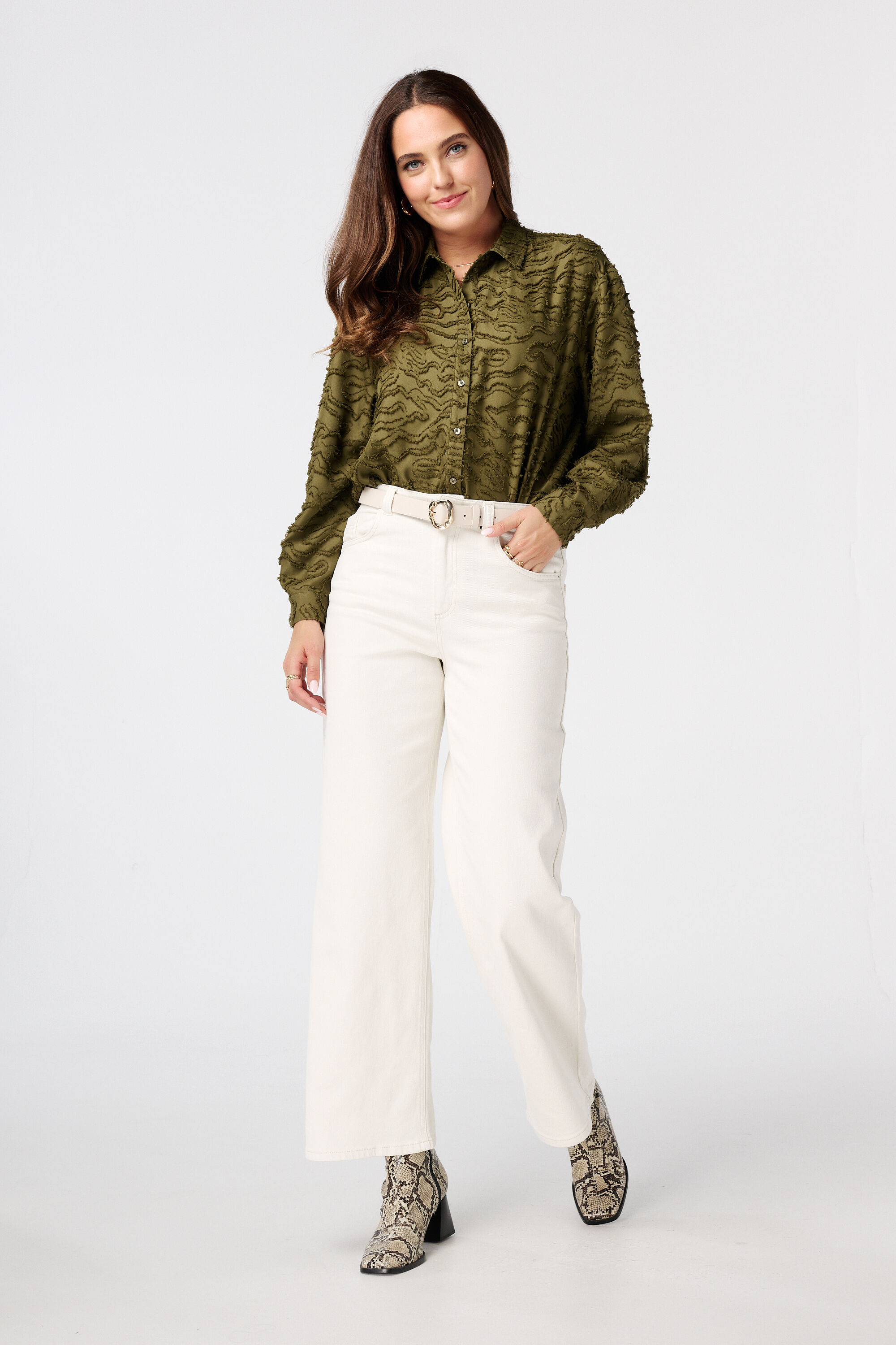 Strukturgewebte Oversize-Bluse image number 5