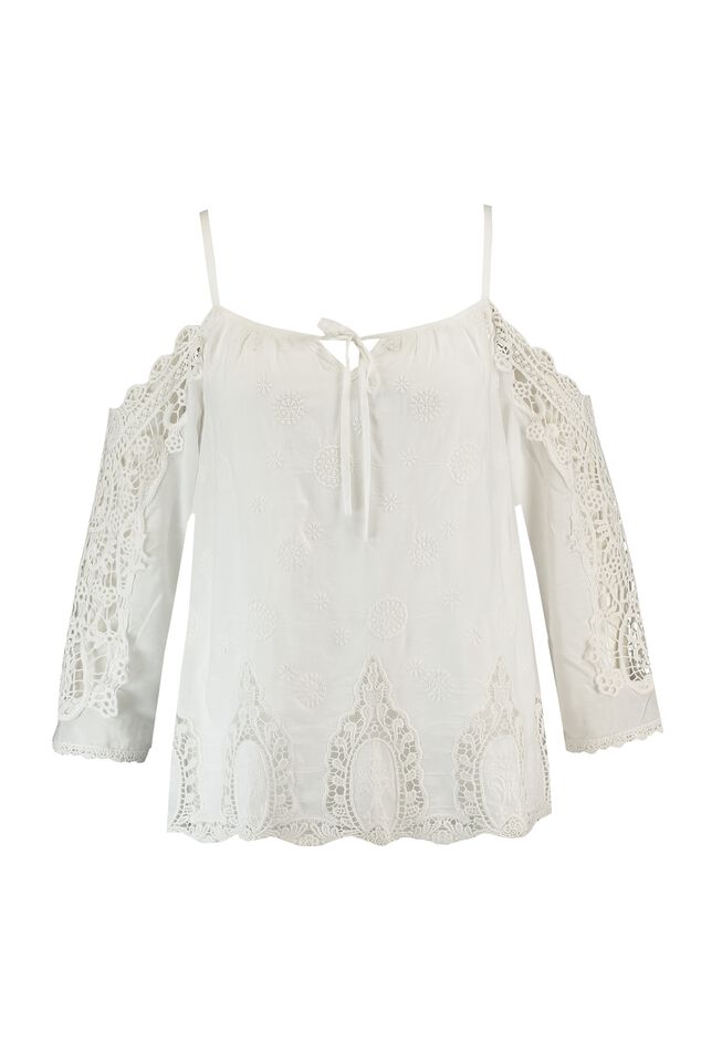 Bluse mit offener Schulter image number 1