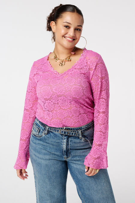 Lace top with long sleeves Lace top with long sleeves