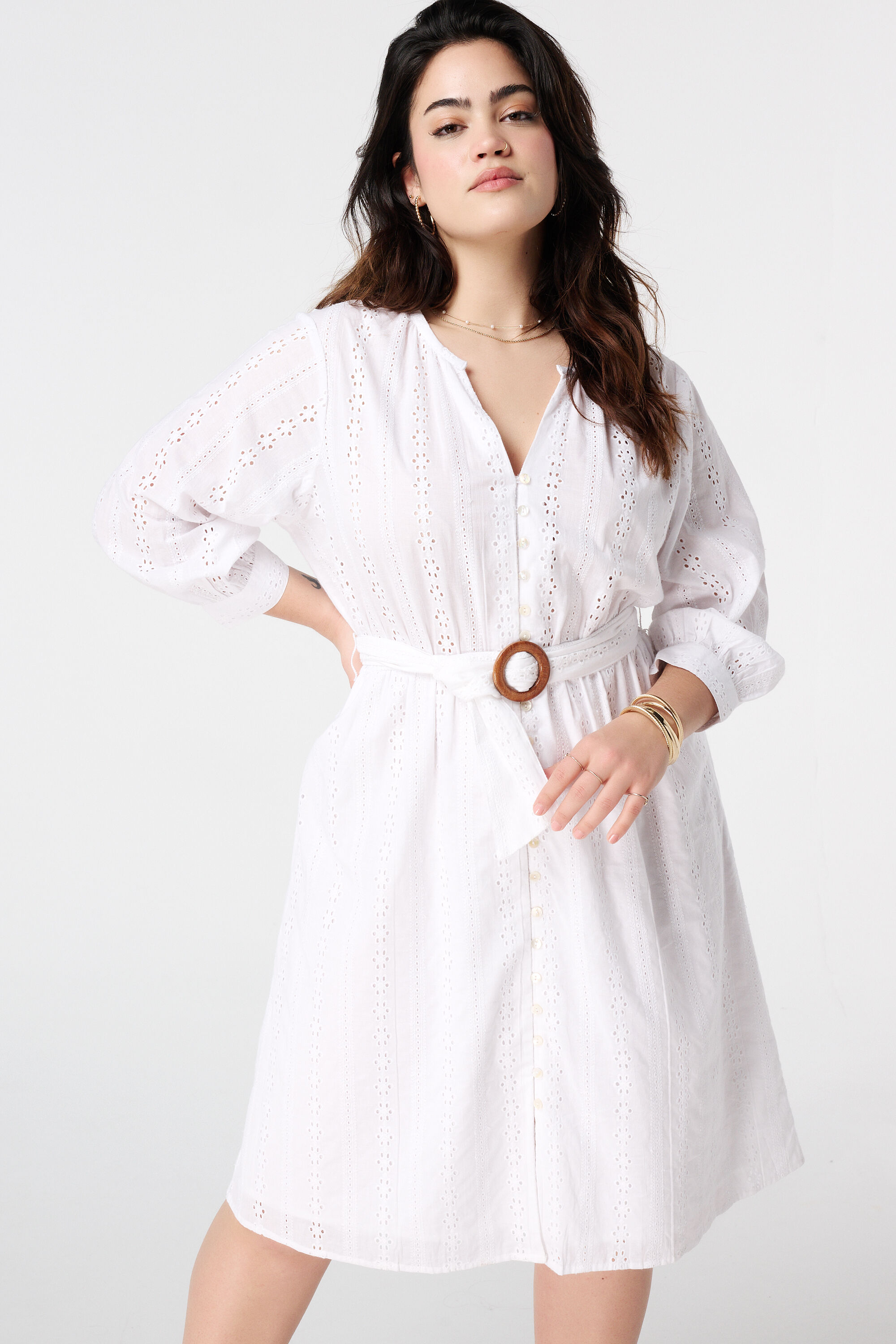 Kleid mit Lochstickerei  image number 5