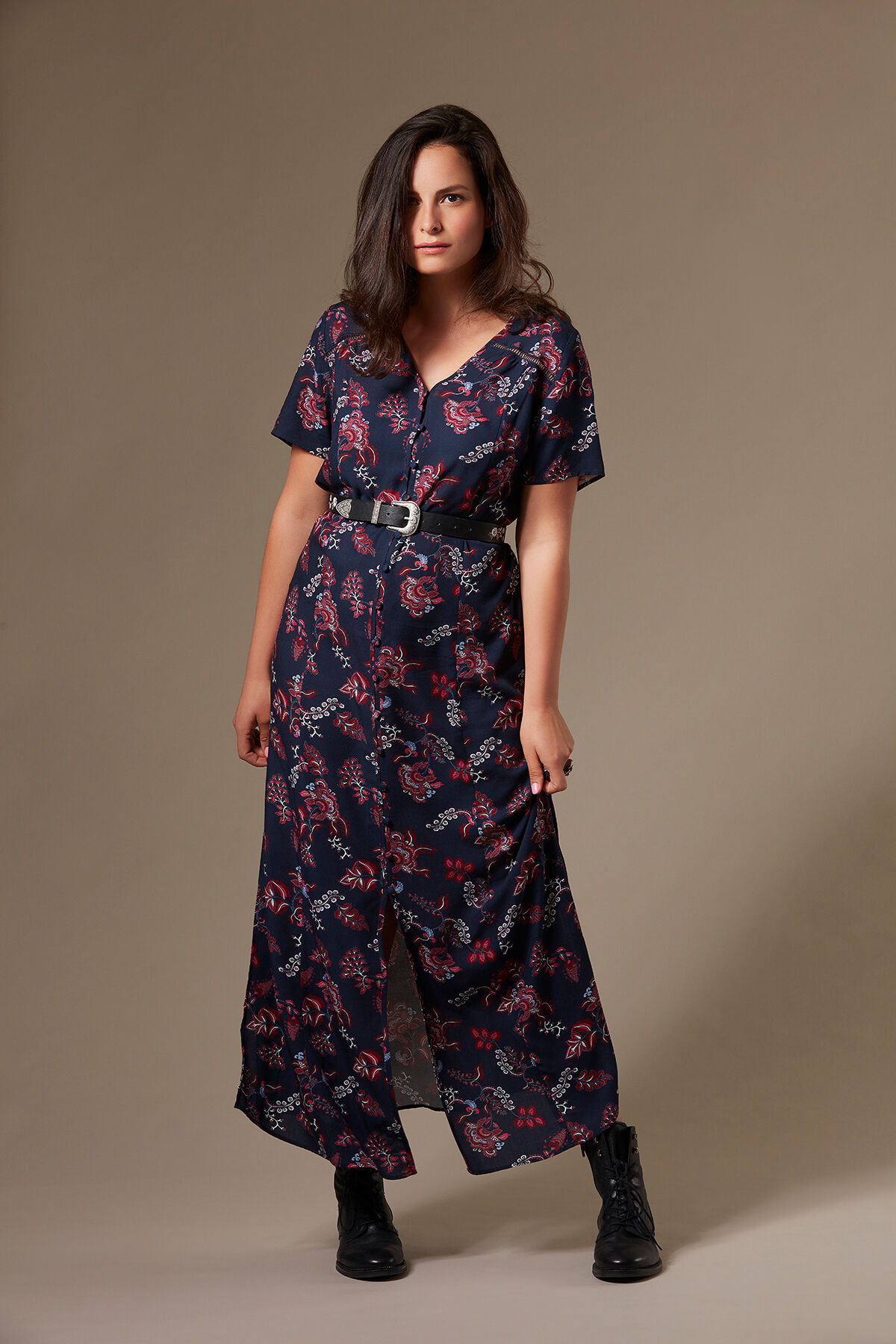 Kleid im Button-down-Stil mit Allover-Print image number 5