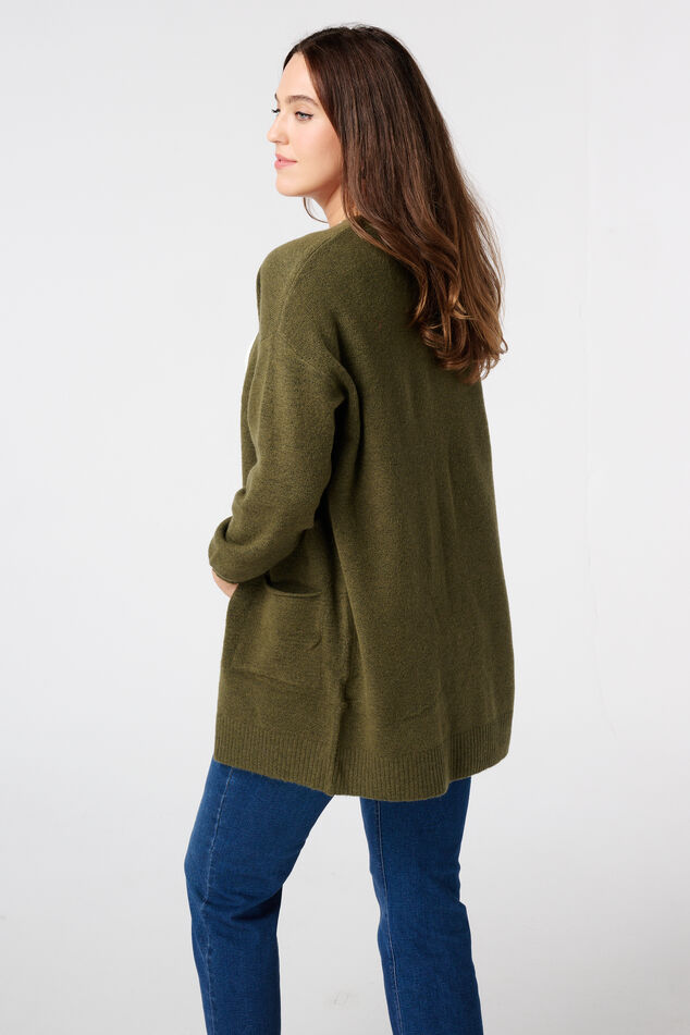 Mittellange Strickjacke mit Eingrifftaschen image number 3