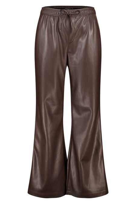 Weite Hose mit Seitenstreifen aus PU