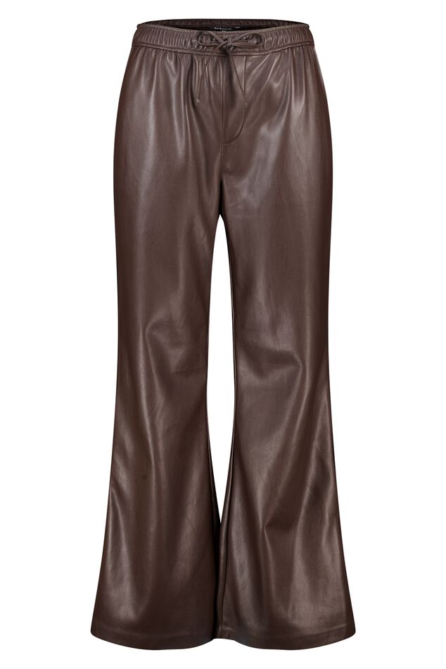 Weite Hose mit Seitenstreifen aus PU image number 1