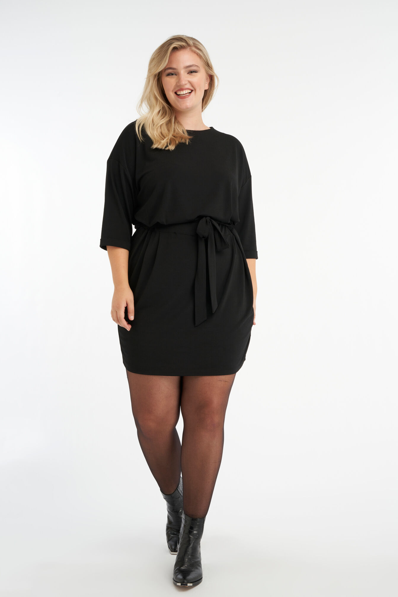 Jersey-Kleid mit Bindeg&uuml;rtel image number 5