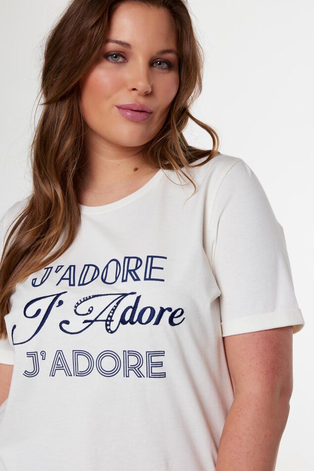 T-Shirt mit Text-Print „J'adore“ image 5