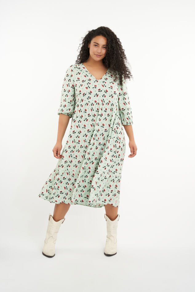 Langes Kleid mit Print  image number 0