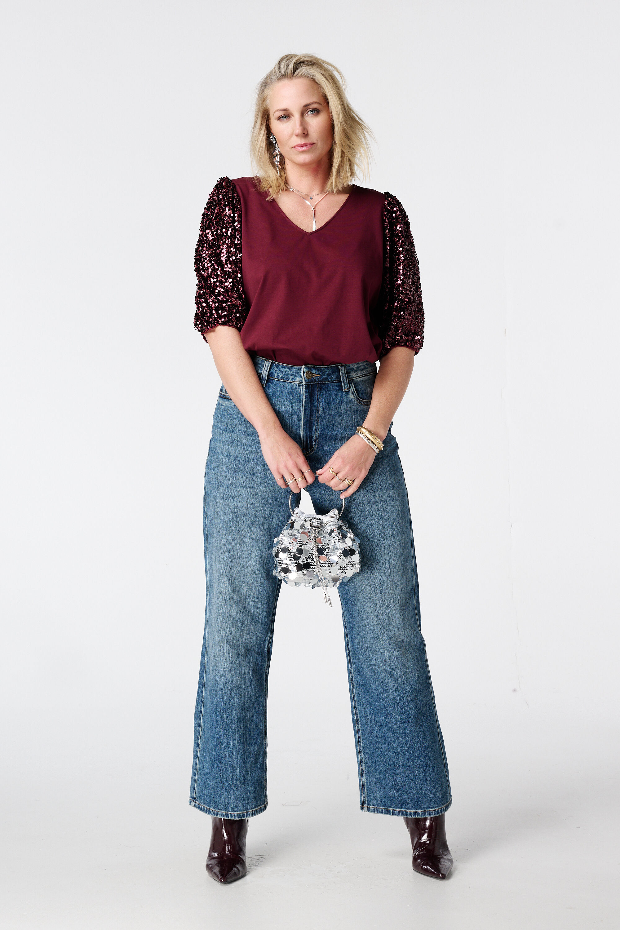 Top mit Pailletten und Puff&auml;rmeln image number 5