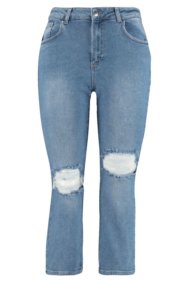 Jeans mit weitem Bein und Destroyed-Details  image 2