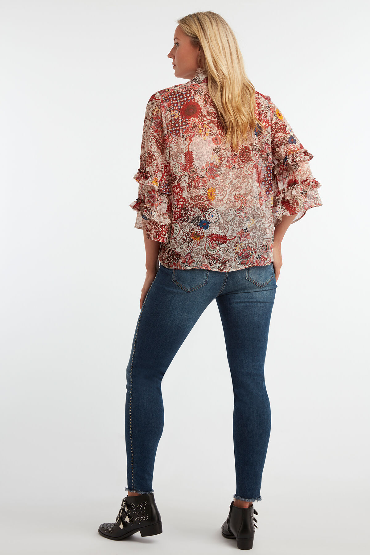 Skinny-Leg Jeans mit Ziernieten image number 3