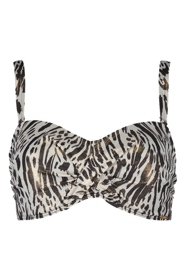 Bandeau-Top mit Animal-Print - Gold rush image number 0