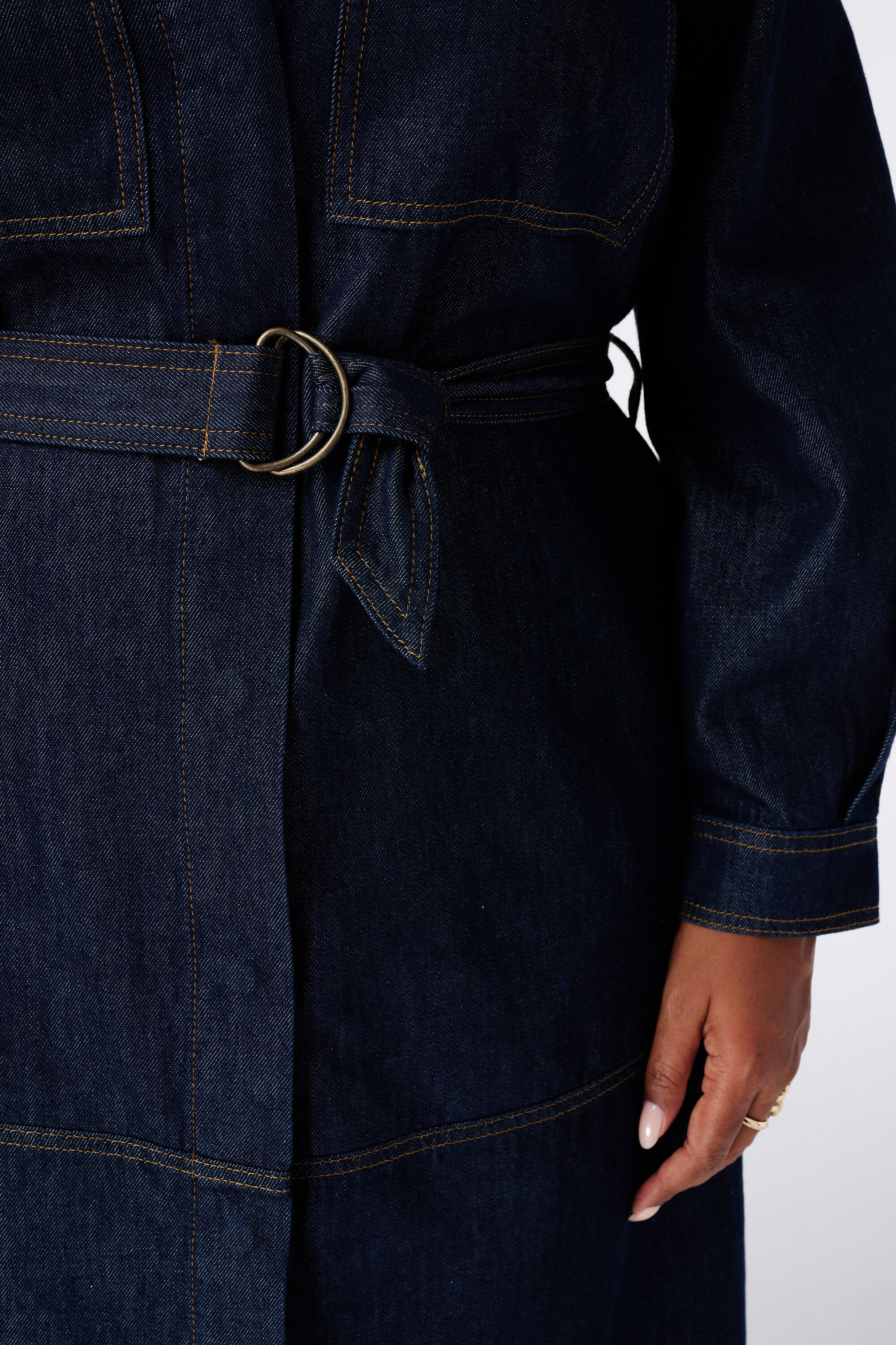 Maxikleid aus Denim mit G&uuml;rtel image number 3
