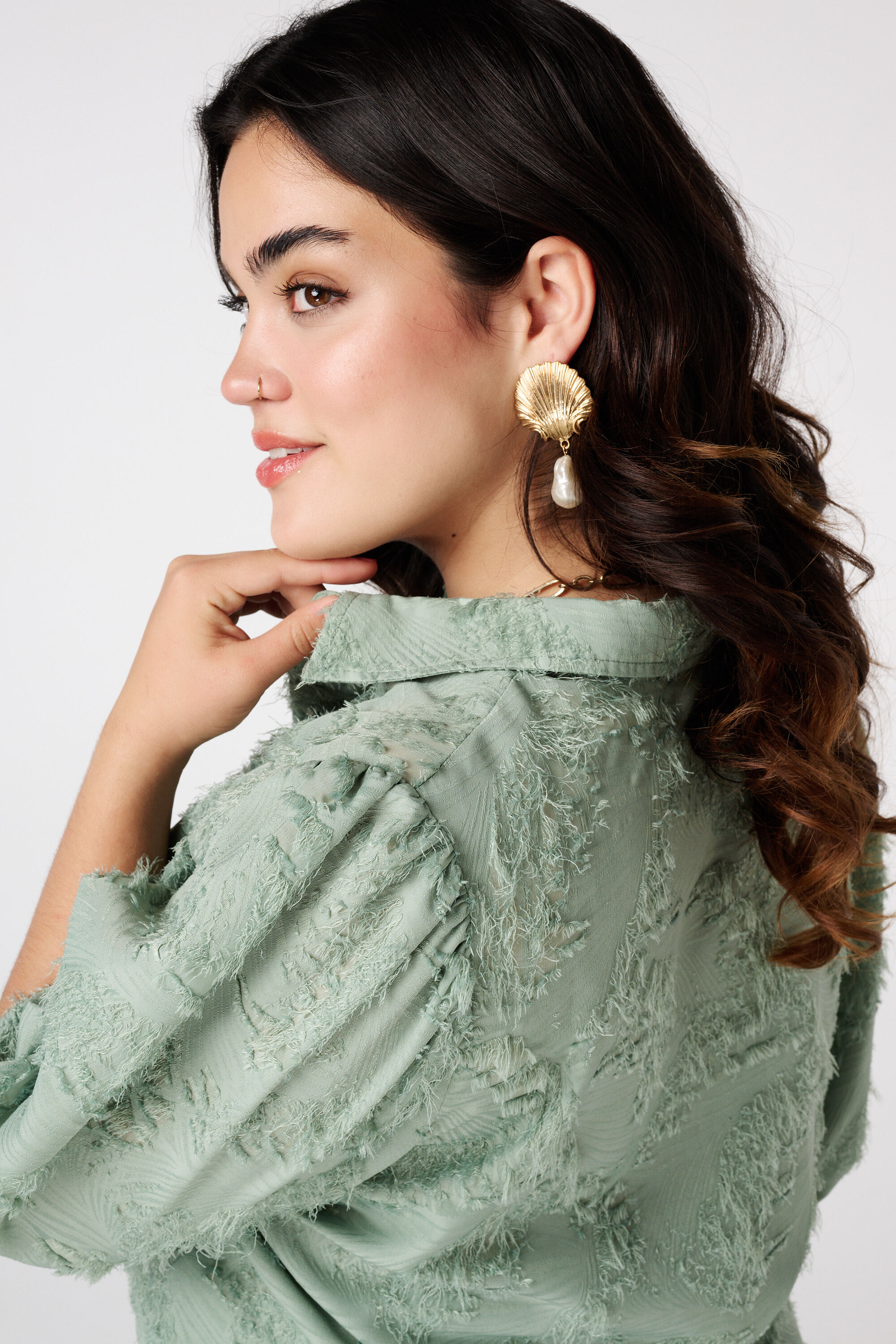 Bluse mit Struktur und Ballon&auml;rmeln image number 4