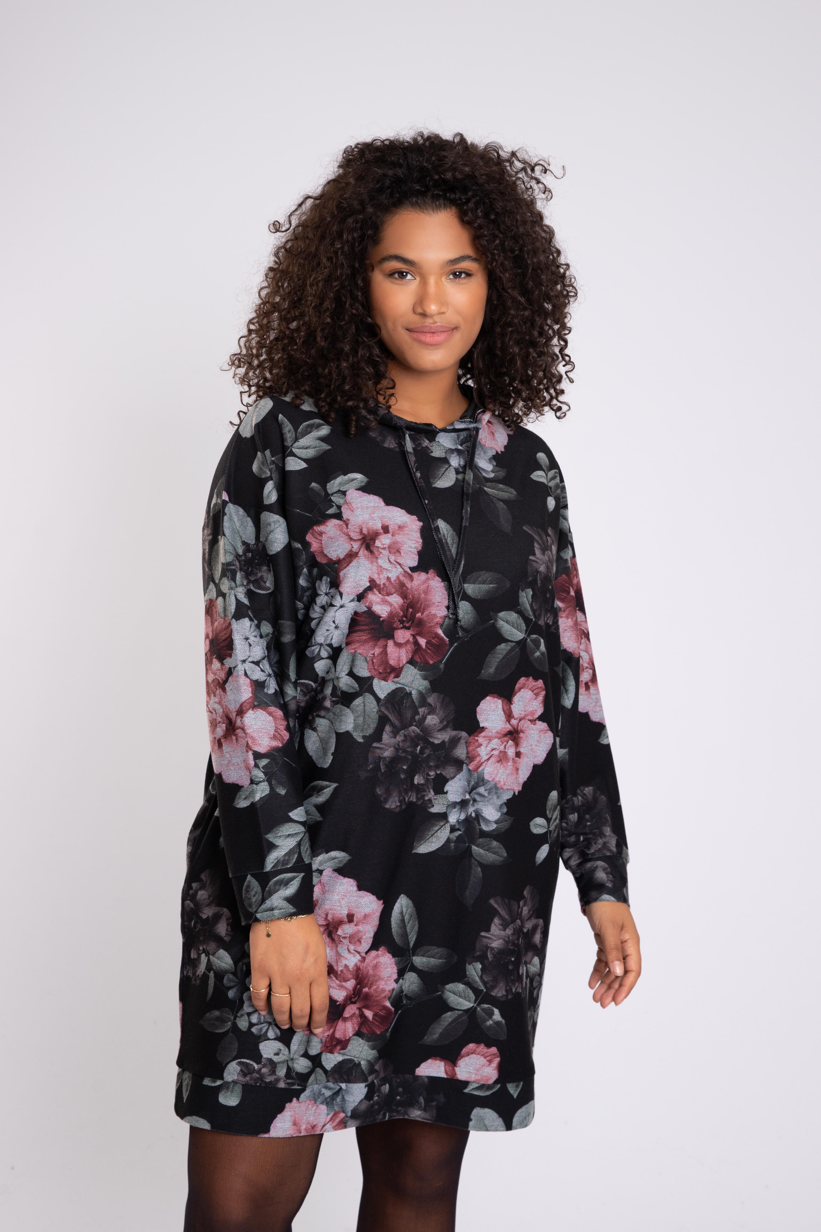 Sweatshirt-Kleid mit Blumen-Print image number 5