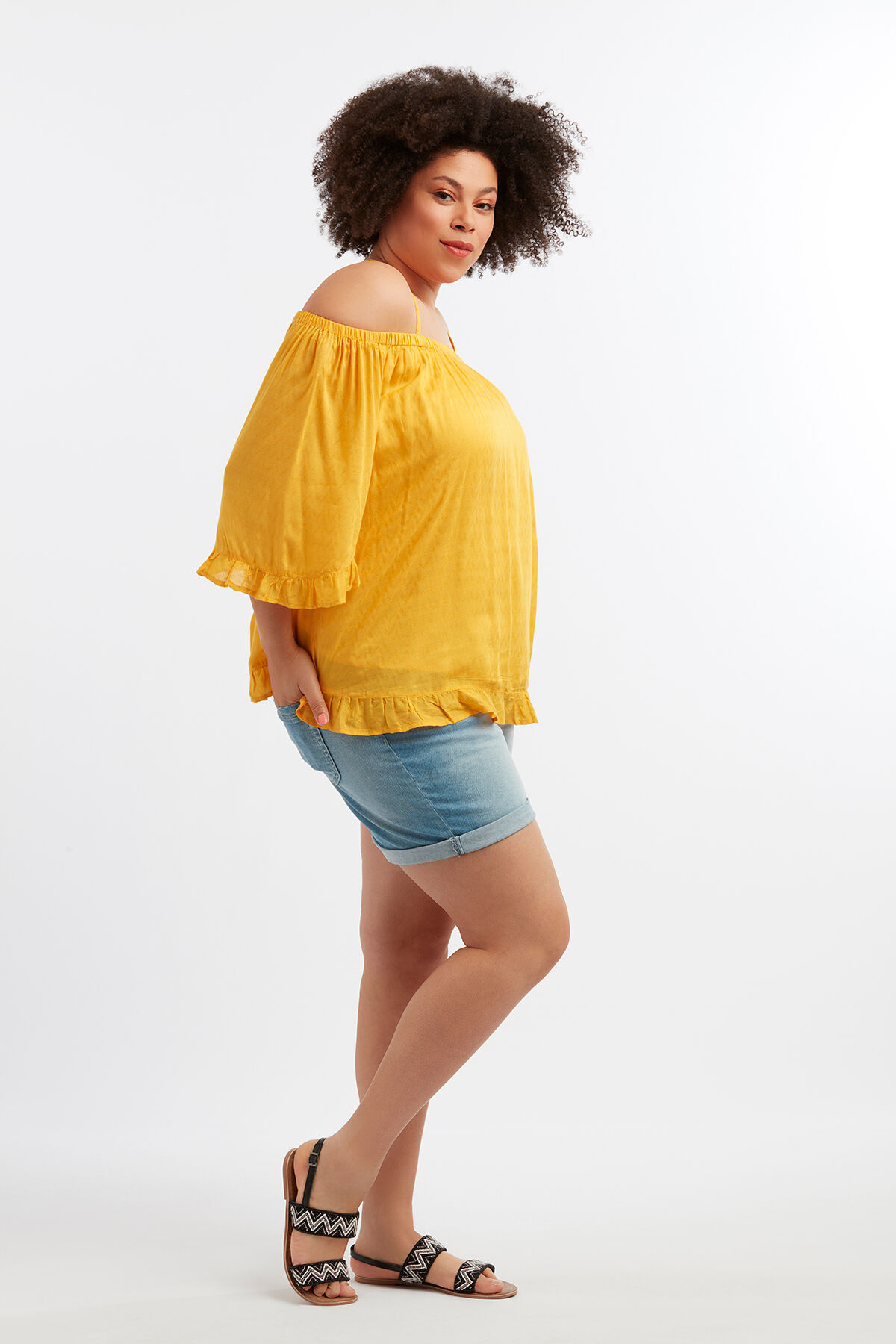 Schulterfreie Bluse image number 3