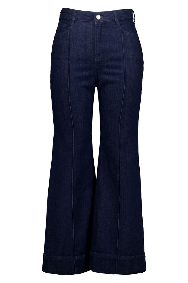 Ausgestellte Slim-Leg-Jeans mit Ziernähten image number 1