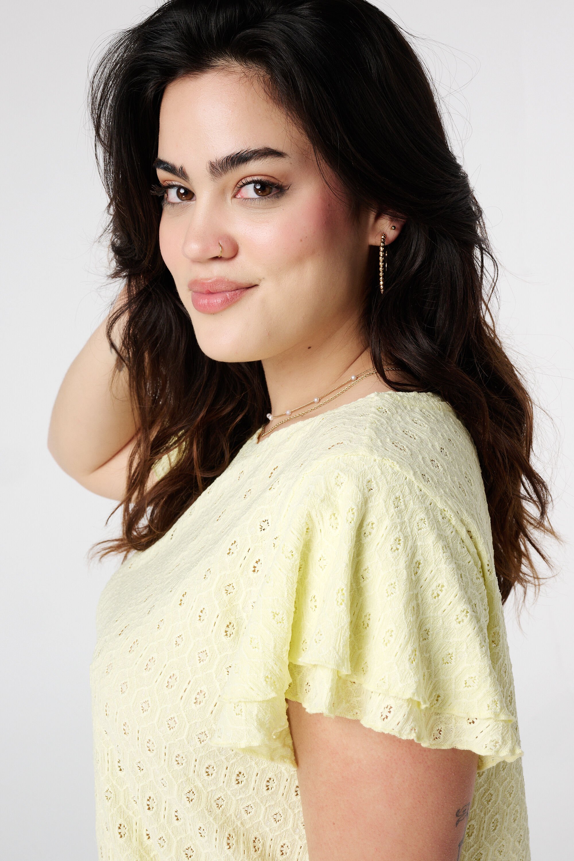 Top mit Lochmuster-Stoff image number 4