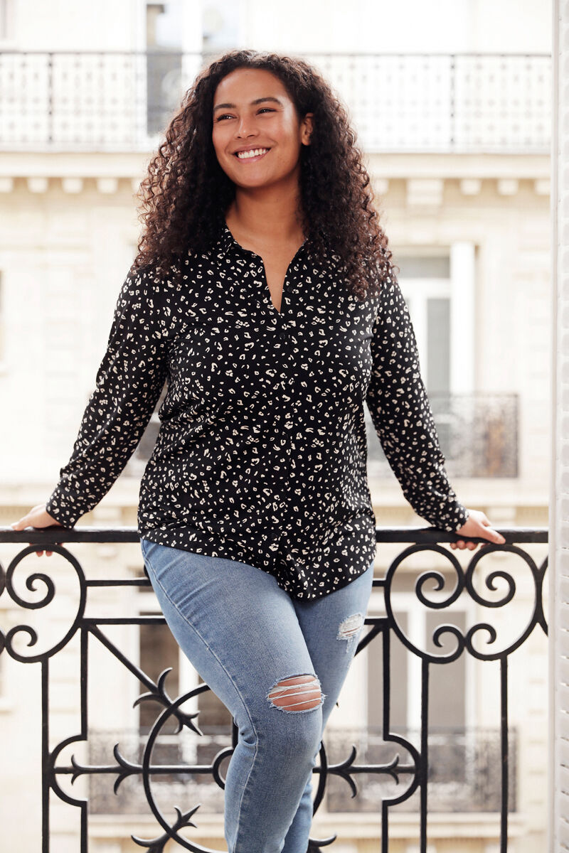 Bluse mit Print image number 0