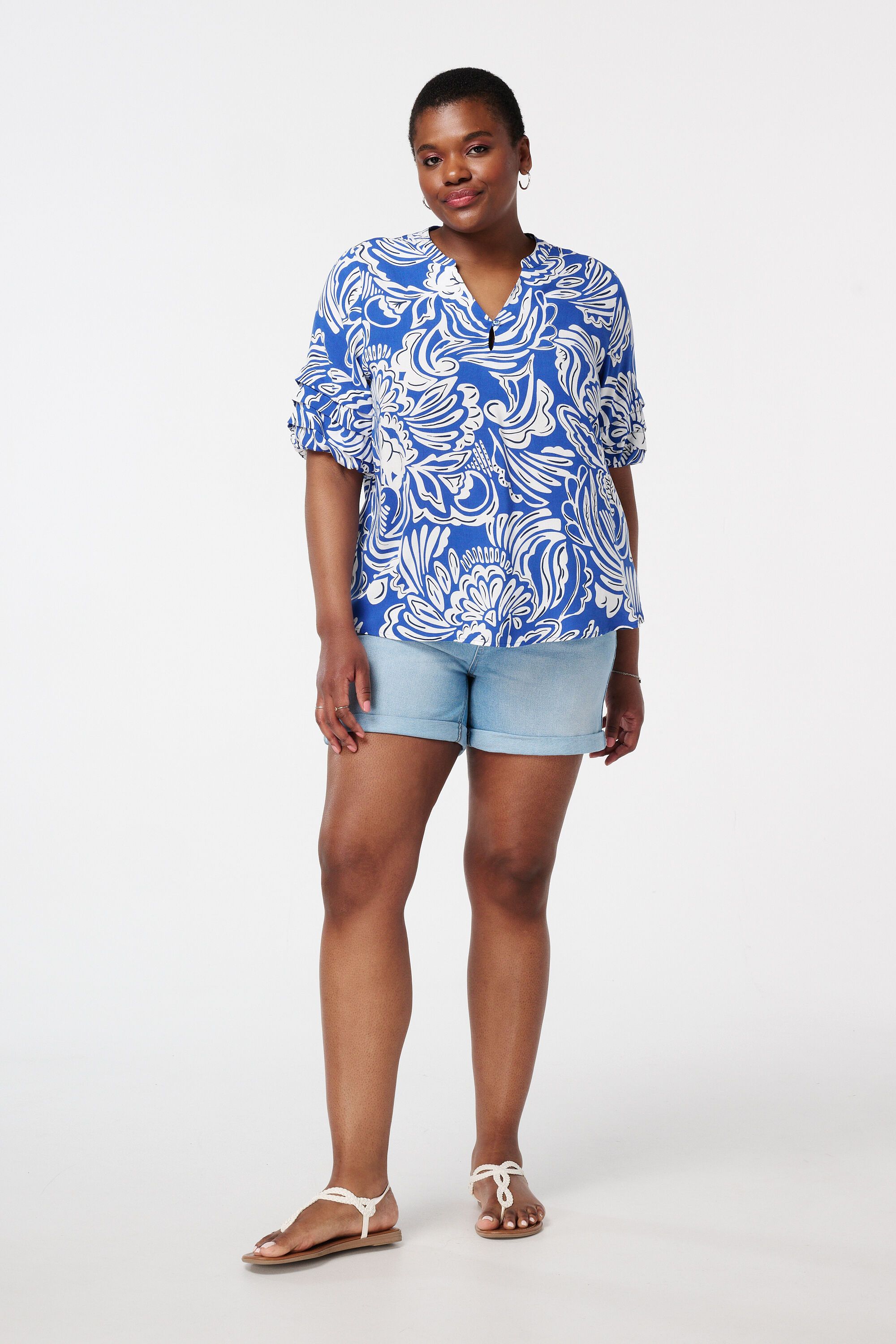 Bluse mit Print und verspielten &Auml;rmeln image number 5