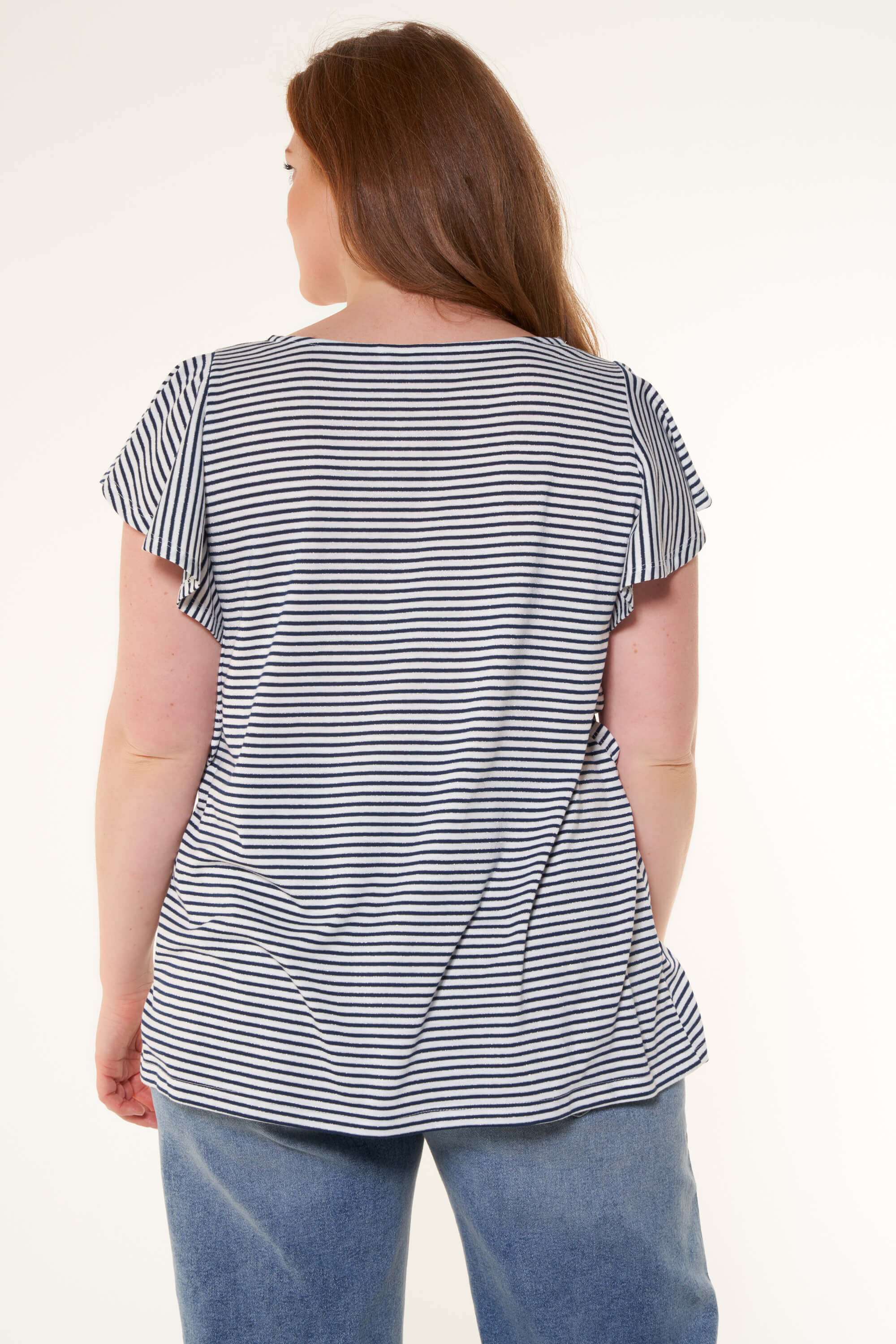 Gestreiftes T-Shirt mit Lurex image number 3