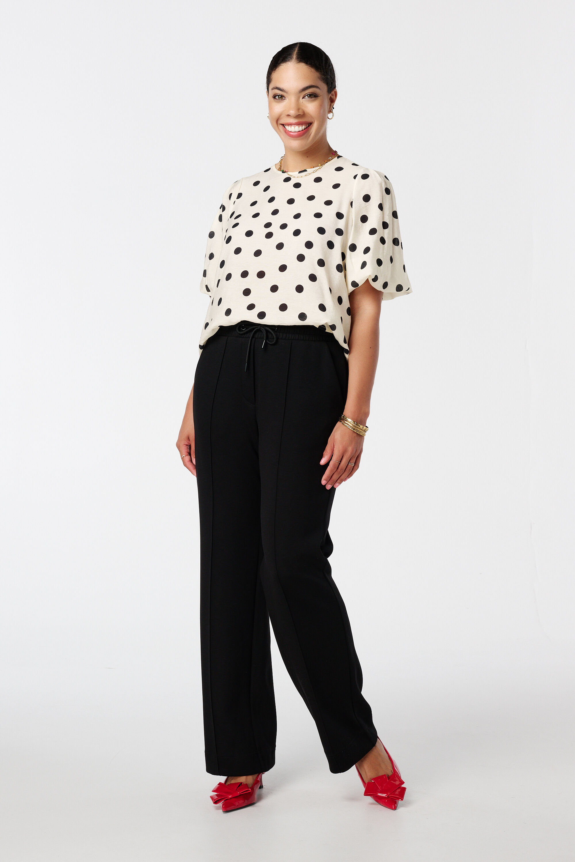 Bluse mit Punktmuster image number 5