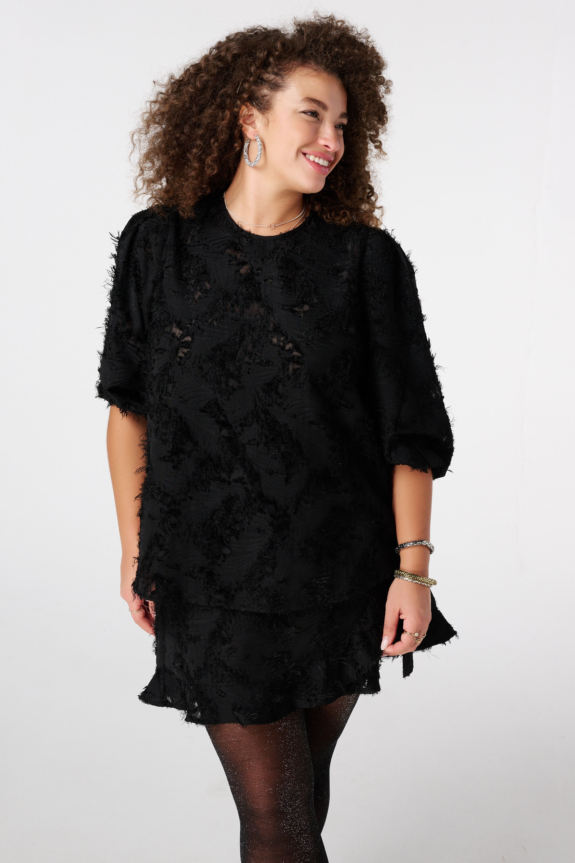 Bluse mit kurzen Puff&auml;rmeln