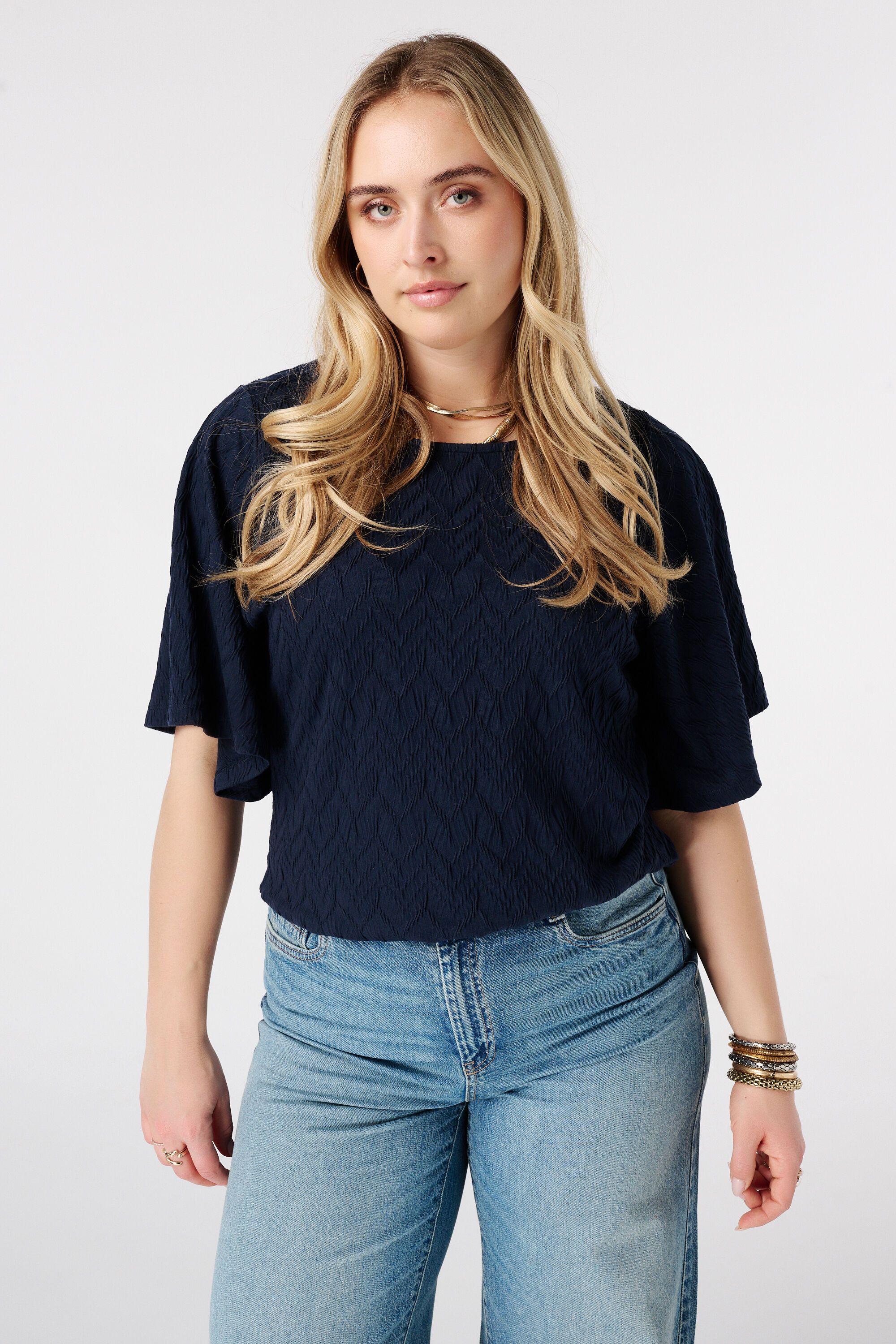 Top mit U Boot Ausschnitt