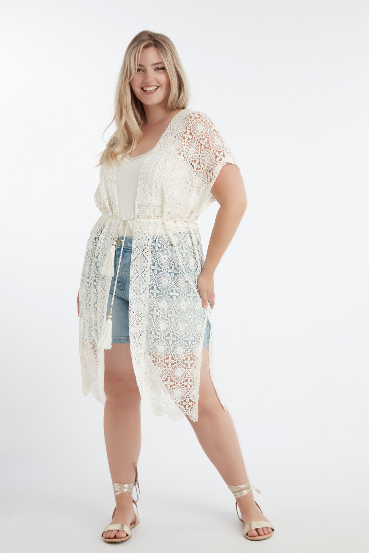 Strick-Cardigan mit Tunnelzug image number 3