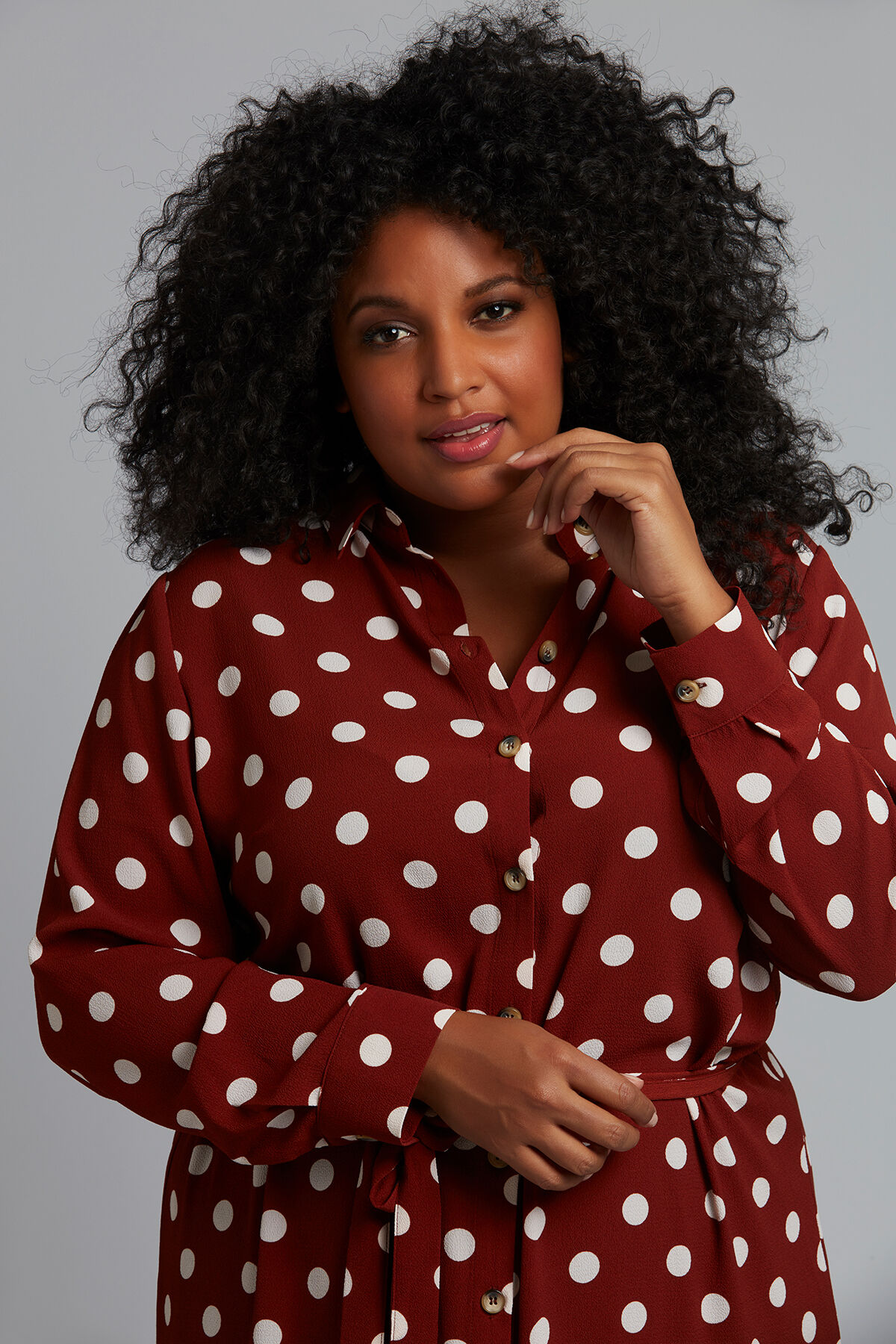 Hemdkleid mit Punktmuster image number 4