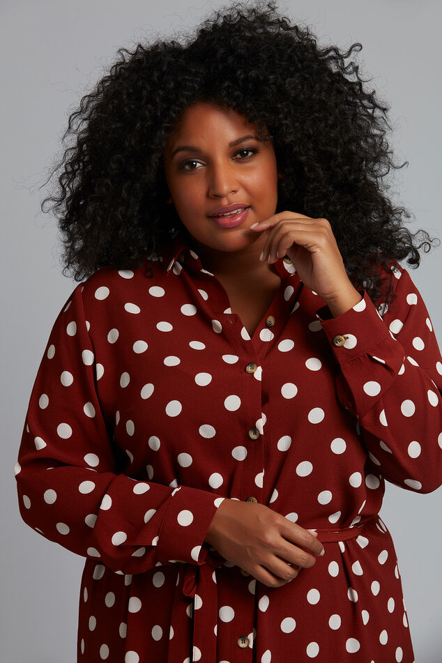 Hemdkleid mit Punktmuster image number 4