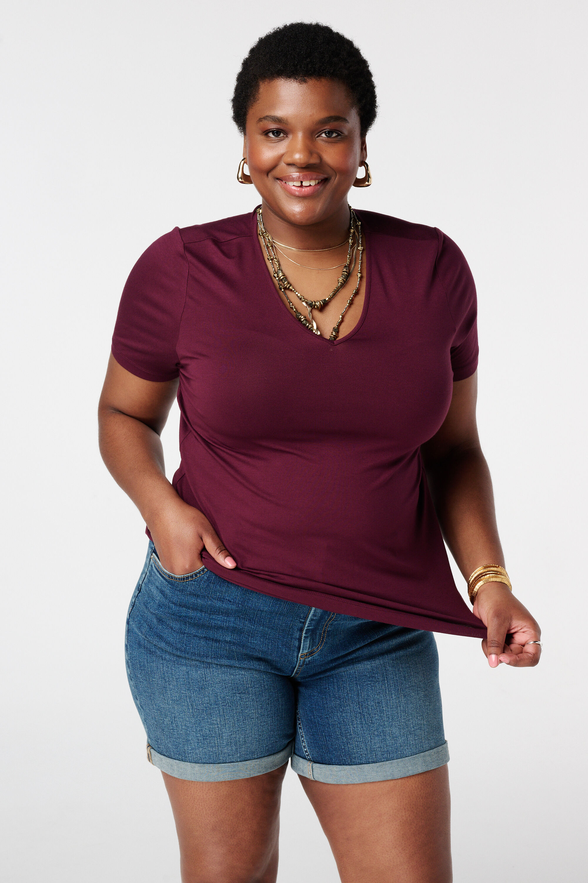 T-Shirt mit V-Ausschnitt