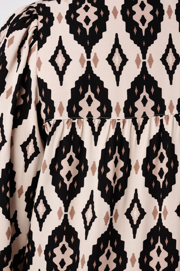 Bluse mit Print und Spulen image number 6