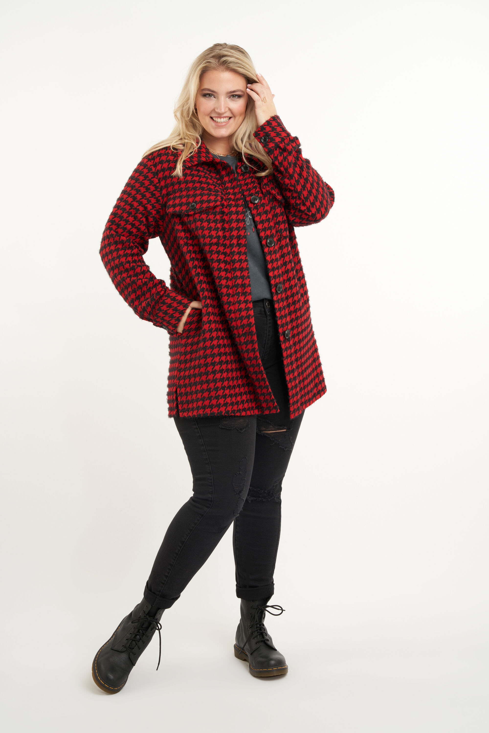 Shacket mit Hahnenrittmuster image number 5