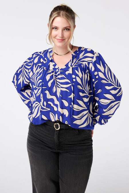 Bluse mit Print und Spulen Bluse mit Print und Spulen