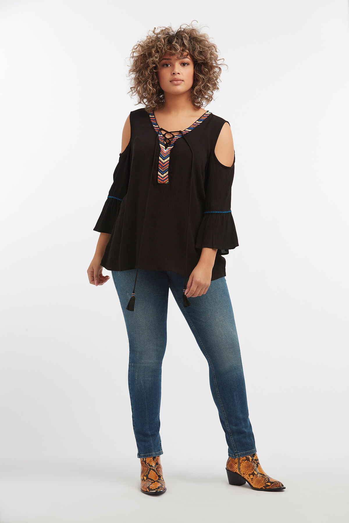 Schulterfreie Bluse image number 4